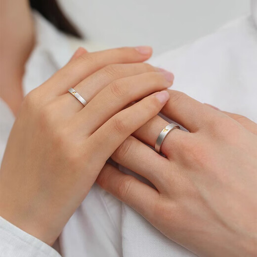 MZMZ platinum ring small lucky PT950 platinum couple ring men's and women's ring proposal wedding birthday anniversary gift light luxury small lucky ring