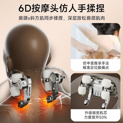 Yunkangbao (Yolanda) shoulder and neck massager neck and cervical vertebra kneading trapezius muscle artifact hot compress charging massager Mid-Autumn Festival gift hand massager-acupoint massage/relieve hand problems