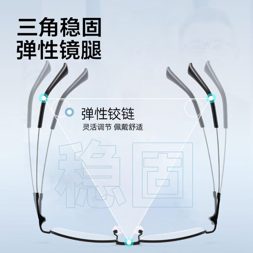 芬驰（FENCHI）纯钛超轻老花眼镜男士中老年人高清防蓝光远近两用智能变焦老光女