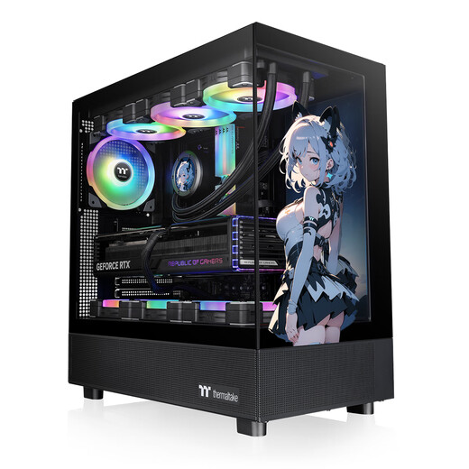 Thermaltake（Tt）钢影 透S 限定版 海景房机箱 电脑主机 黑色（ATX主板/支持360水冷/270°全景/9风扇位/4090显卡）