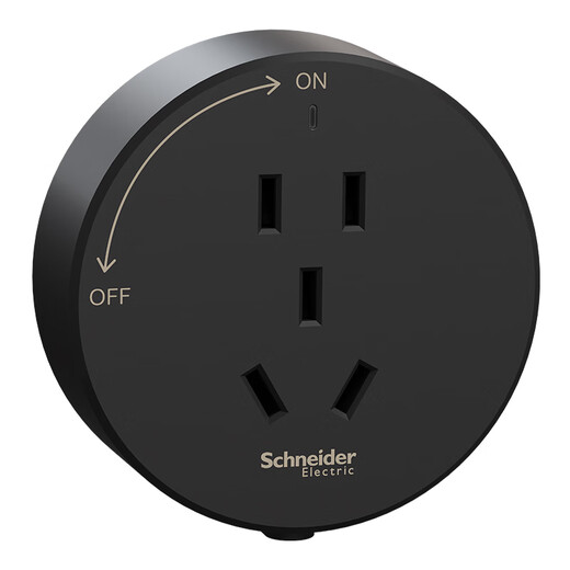 Schneider Electrical Rail Socket Adaptador de cinco agujeros, la instalación abierta y oculta está disponible, el enchufe de cinco hoyos de negro profundo
