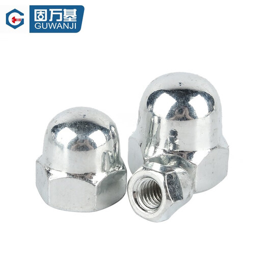 Guwanji galvanized cap nut cap nut overall cap nut cap decorative nut ball head cap dust-proof nut M6 (100 pieces) nickel-plated carbon steel material