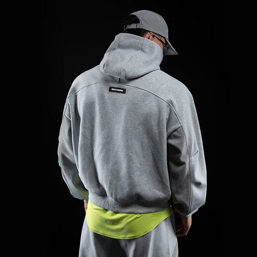 Monster Guardians Sports Suit Men's Autumn and Winter New Skin Friendly Warm Hooded Slim Sweatshirt Casual Sportswear Suit Gray Gray (Sweatshirt) Size Small L