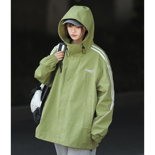 
Foss Phil jacket men's 2025 new spring and autumn striped outdoor casual trend charge jacket top for men and women couple JKCY-JK9276 avocado color XL