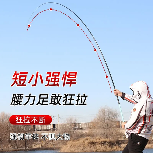 Coda de pesca de Dawa Barra Barato Hand Rod 28 Ajuste la sección corta Super Ligera Super Hard Wutk Barn Barra de pesca Juego de engranajes de pesca 2,4 m (longitud real 2.4m)