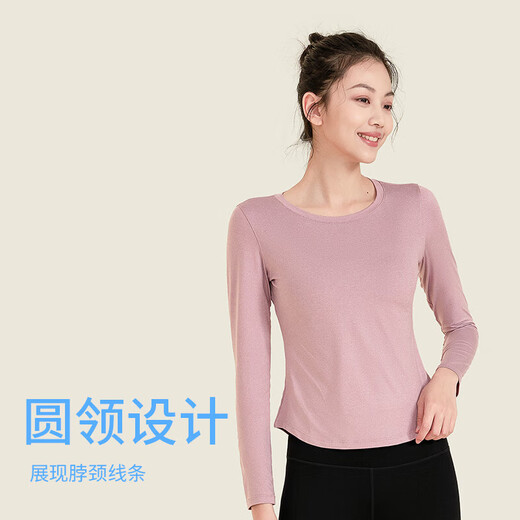 Fan Dimo Yoga Wear Women's Fitness Wear Sports Top Pilates Training Long Sleeve Running Cycling T-Shirt Purple XL