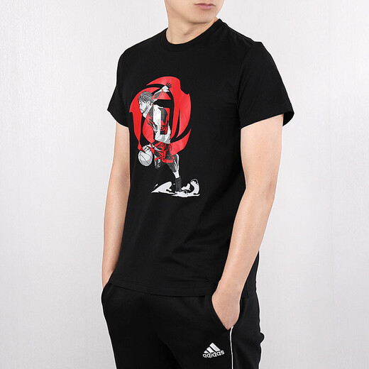 阿迪达斯（adidas）短袖T恤女装夏季新款运动服经典简约舒适宽松透气休闲圆领半 IP3878黑色 S