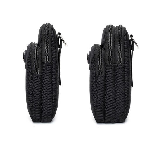 Swiss sergeant knife belt waist bag vertical mobile phone bag waist bag men's new multi-layer sports arm construction site work bag black two layers