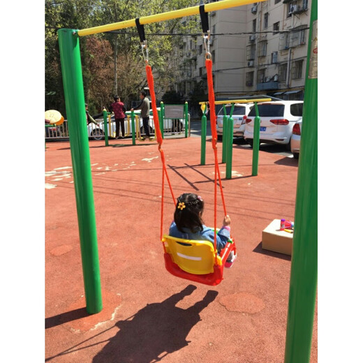 Children's swing indoor and outdoor home baby outdoor swing infant and toddler horizontal bar swing garden hanging basket blue chair with rope hook