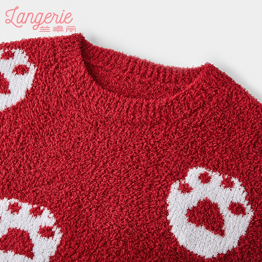 Lanzhuoli Couple's Clothing New Year's Ben Ming Nian Red Home Clothes Year of the Dragon Suit Up and Down Suit Pajamas for Men and Women New Style Women Cinnabar Red Men's XL (180) Men's