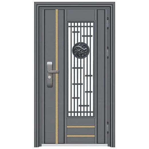 Qinkai Korean style door ventilation door 304 stainless steel single door thickened entry residential area single push-pull entry door security door style 7 201