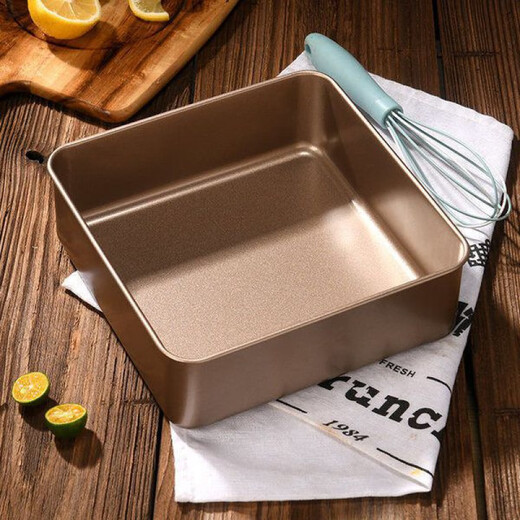 
Yunqian ancient flavor mold baking tray heightened and deepened 689 inch non-stick oven household fixed baking square 8 inch square baking tray-send high-temperature cloth to repeat