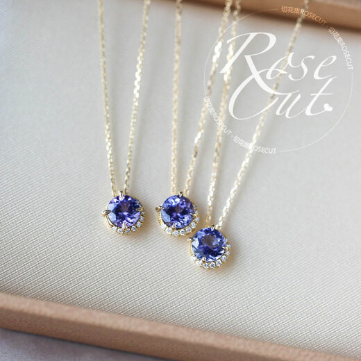 DL 1998 Fat Donglai same style tanzanite necklace Japanese starJewelry natural 18K gold natural tanzanite necklace
