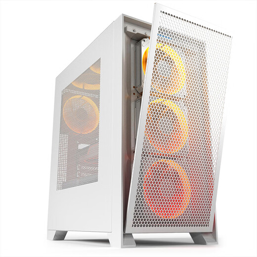 Aigo YOGO T21 white computer desktop main box multi-mesh cooling (ATX motherboard/360 water cooling/high compatibility/8 fan positions)