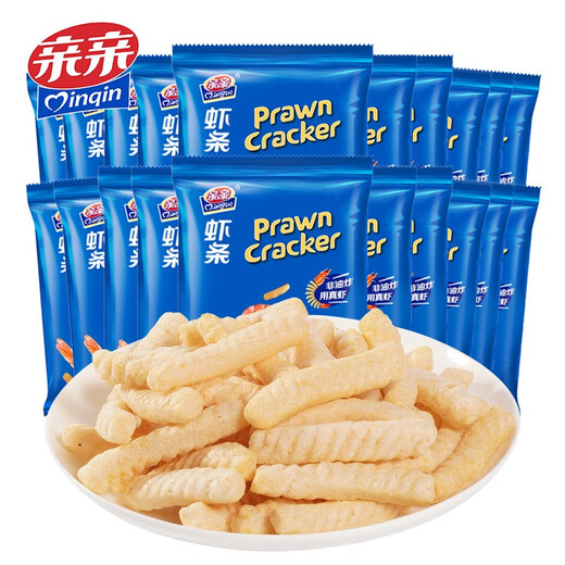 Qinqin Non-fried fresh shrimp bars 18g*20 packs, snack food puffed snacks gift pack