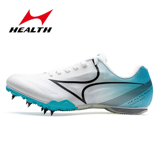 HEALTH spikes track and field middle and short running shoes male and female students professional competition sports track and field spike shoes 181S 181s white gradually blue 38