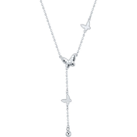 Liuguifu Jewelry Platinum Necklace Flowing Butterfly Shadow PT950 Platinum Chain Pendant Clavicle Chain PT0300021 3.85g