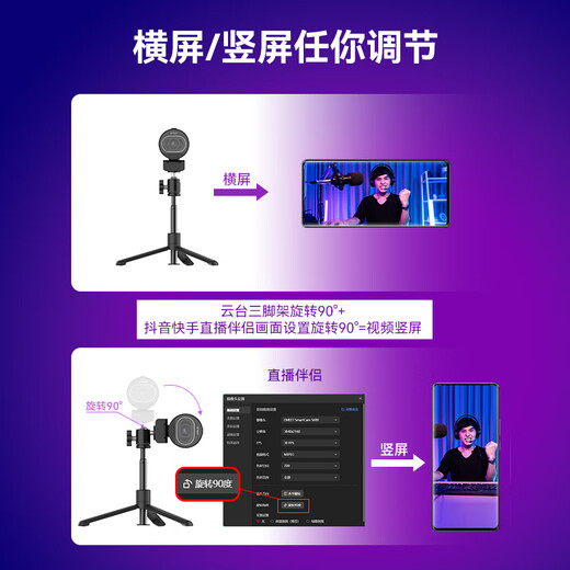 EMEET 4K ultra-clear live broadcast computer camera video call conference online teaching 60FPS high frame rate extremely fast autofocus built-in dual noise reduction microphone driver-free S600 official standard + floor-standing tripod