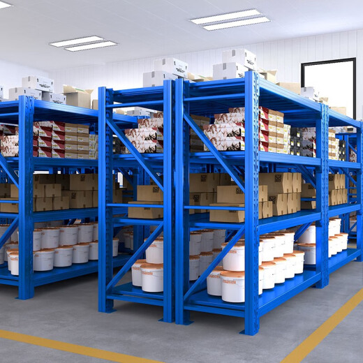
Chunxu shelves storage household storage rack basement supermarket display rack metal warehouse medium and heavy goods shelf blue four-layer main frame [upgraded load bearing] [880KG] 150*60*200 Industrial in storage