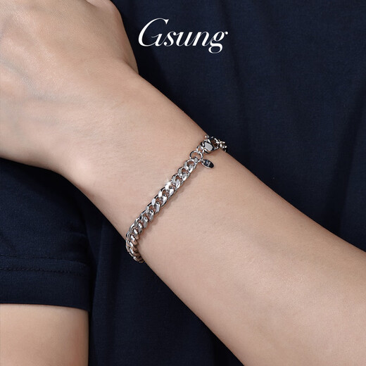 GsunG Platinum Men's Bracelet PT950 New AB Bracelet Fashion Cross Chain Platinum Women's Cuban Chain Single Set Horsewhip Priced by Gram Contact before bidding