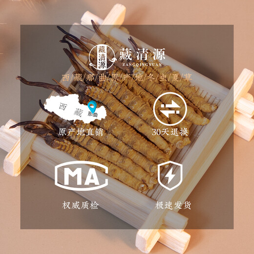 藏清源冬虫夏草西藏那曲虫草礼盒装头期干货冬虫草 4根/克200根 共50克