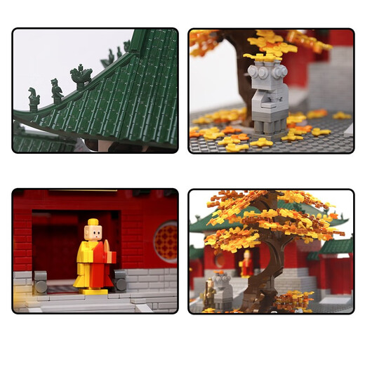 WANGE河南少林寺建筑模型小颗粒拼插积木成人高难度拼装玩具摆件 6227
