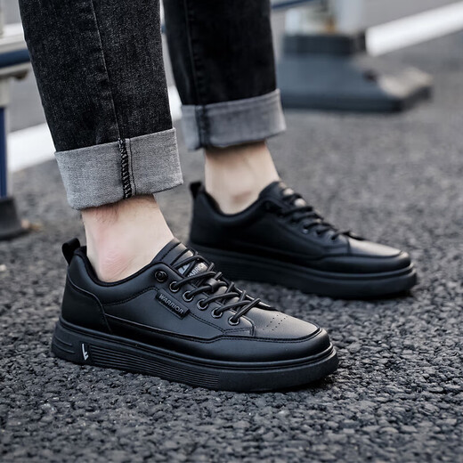 Warrior shoes men's shoes simple and versatile low top casual shoes outdoor breathable sports white shoes 901730 black 40