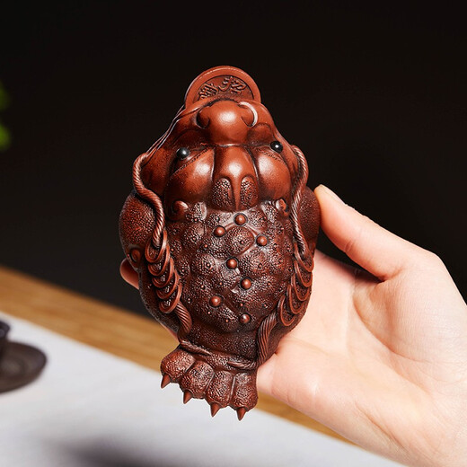 Wanhuyuan Zisha Tea Pet Ornaments Golden Toad Tea Table Pet Kung Fu Tea Set Accessories Tea Play Toad Lucky Ornaments Tea Table Ornaments Ingot Golden Toad