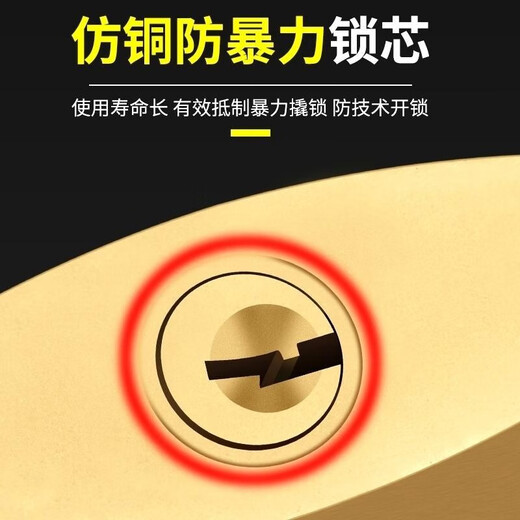 朴派仿铜挂锁防盗锁子宿舍柜门锁户外大门锁家用锁通开锁多把钥匙 20mm不通开锁（配2把钥匙）