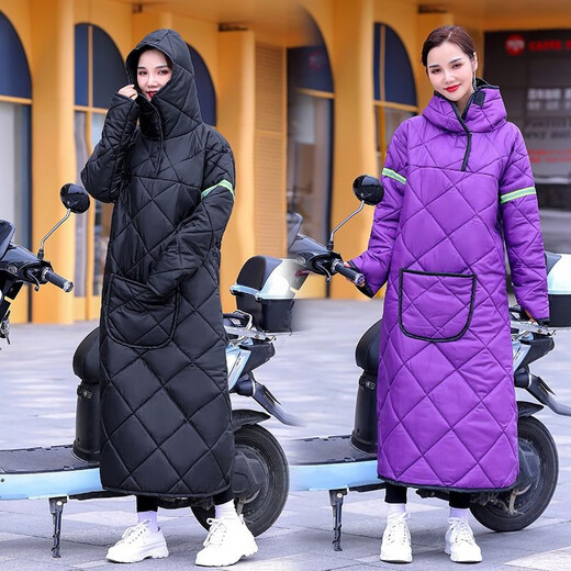Ousen winter electric vehicle windbreaker thickened velvet cold protection and warm cycling adult knee pads windshield battery car windproof quilt thickened velvet windbreaker adult black adult 2XL 180Jin Jin is equal to 0.5kg within