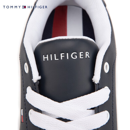 TOMMY HILFIGER童装男简约字母潮流经典复古休闲鞋百搭运动鞋板鞋TH100940 海军蓝695 35