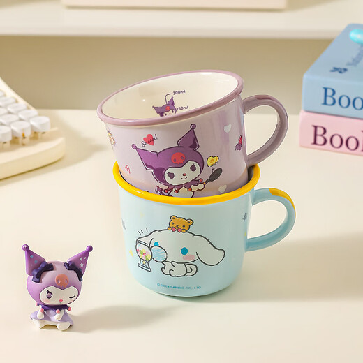 Kawashimaya Sanrio Mug Children's Cup Home Drinking Cup Cute Ceramic Scale Milk Cup Breakfast Cup Genuine Melody Mug-Color Box