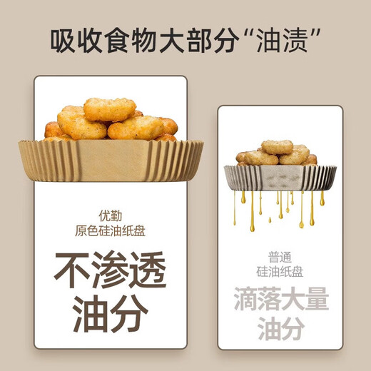 YOUQIN air fryer special paper oven oil-absorbing paper household food grease bowl high temperature resistant square baking silicone paper square * 50 sheets (for 3-6L fryer)