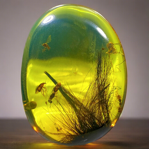 Zi Mian natural Burmese amber raw ore water purified gold blue gold amber blood tea amber water gall plant large insect amber stone ring face pendant No. AF412 Height, width and thickness 18 13 8m