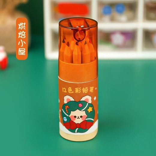 Christmas 12 Color Lead Set Children's Cartoon Color Pencil Painting Coloring Art Pencil Christmas Gift Baking Hut Christmas 12 Color Lead Set Children's Cartoon Color Pencil Painting Coloring Art Pencil Christmas Gift Baking Hut