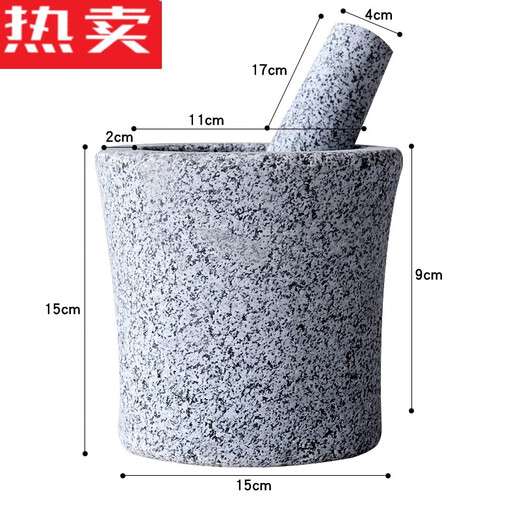 Japan imported quality garlic masher stone mortar household garlic masher grinder granite mash jar masher manual granite high waist large size