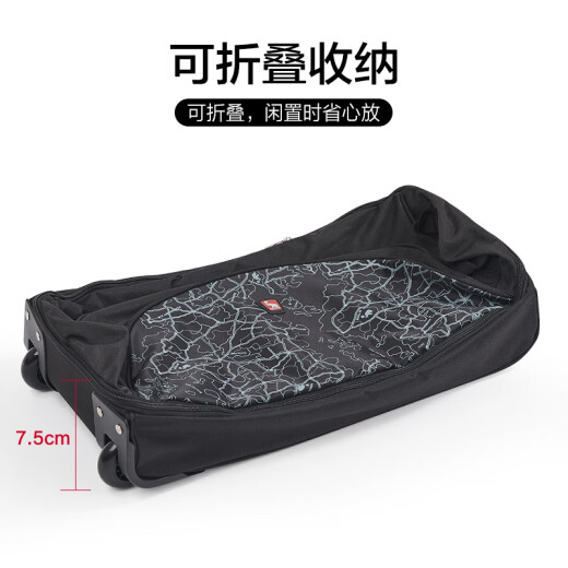 Hermes travel bag large-capacity trolley bag expandable portable travel bag folding trolley bag short-distance boarding bag black