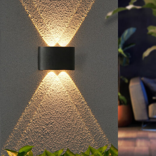 Yilin outdoor wall light up and down light-emitting exterior wall light minimalist led outdoor lighting double-head courtyard waterproof wall light B15-2W warm light WW