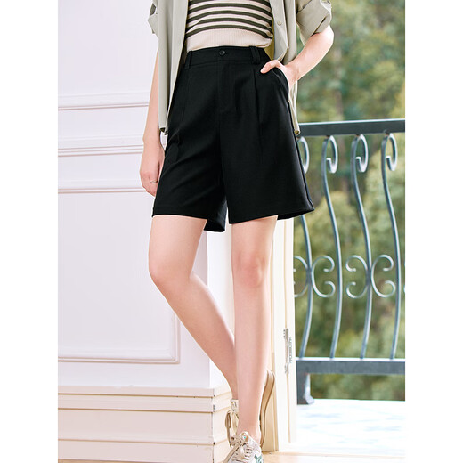 Betu Women's Summer New Casual Pants High Waisted Wide Leg Loose Versatile Suit Pants Casual Pants 2407T76 Black L