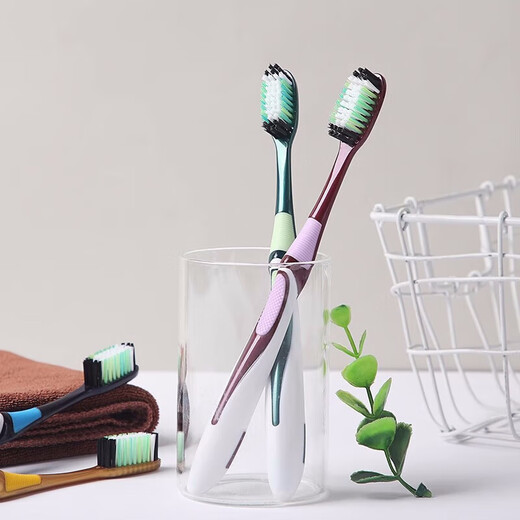 Yousijie Yousijie toothbrush medium hard bristles 10 pieces independent pack adult home family size adult large head medium hair neutral teeth medium hair 5 pieces