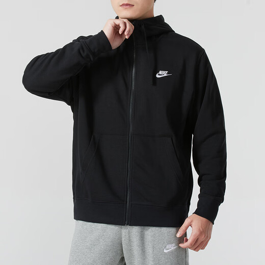 NIKE Men's 2026 New Spring Sportswear Fashion Knitted Hooded Jacket Casual Outdoor Wear Terry Jacket BV2649-010 M 170