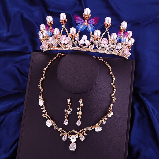 End of the World Crown Tiara for Children Princess Pink Girls Crystal Hair Accessories Baby Birthday Hair Crown Girls Performance Hairband Hair Gold Pink Diamond Crown 1 pc