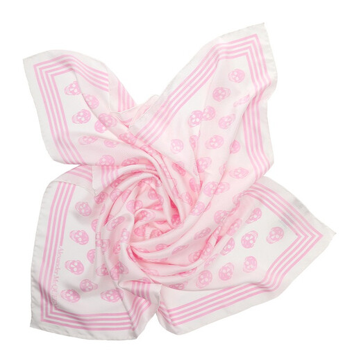 Alexander McQueen [chinesisches Valentinstagsgeschenk] Alexander McQueen Frau Square Seidenschal 5909293001q White 9272