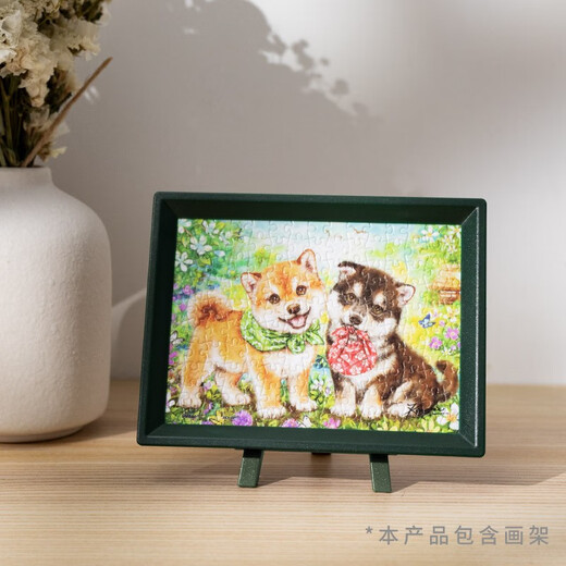3D-JP迷你拼图150片桌面装饰画PhoenixChan可爱招财猫(配小画框)P1357 柴犬宝宝出任务P1421