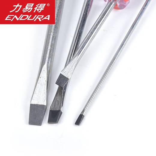 力易得（ENDURA）彩条螺丝刀十字一字螺丝批刀头部带磁性家用起子改锥组套 一字5x200mm E6210