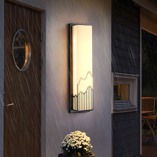 Qianzhang Lamp New Chinese style full copper marble wall lamp gate courtyard exterior wall outdoor bedroom study background wall bedside living room Zhongshan Height 80CM * Width 15CM Outdoor waterproof type B