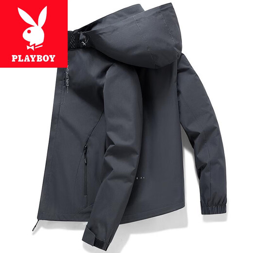 Playboy (Playboy) Brand Herrenjacke 2025 neuer Frühlings- und Herbst -Casual Jacket Sports Windbreaker Loose Spring Paar Jacke 6628 Herren Black M