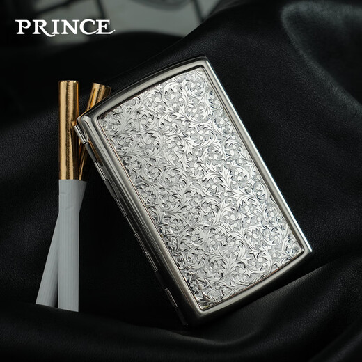 Príncipe japonés Príncipe cigarrillo para cigarrillos gruesos con tangcao de alta gama Tangcao Incienso tallado tallado anti-presión y clips de cigarrillos a prueba de humedad de almacenamiento 12 piezas YHC12101 Tangcao plateado de una sola cara 12 piezas gruesas cigarrillos gruesos