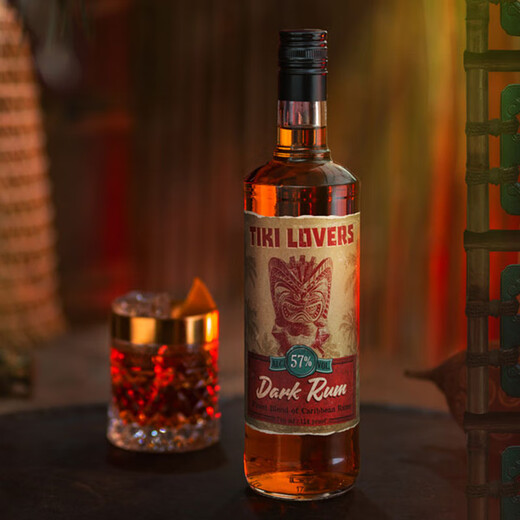 提基（Tiki Lovers）【原瓶进口】加勒比风情朗姆酒洋酒调酒基酒 提基黑朗姆酒 700mL