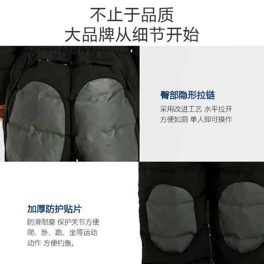 Wind Hunter Fishing Suit Winter Men's Windproof, Rainproof, Warm and Coldproof Ice Fishing Outdoor Water-Repellent Sea Fishing Jumpsuit Down Jacket Black Arctic Goose Down Jumpsuit 2XL